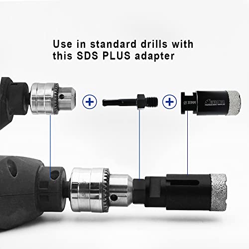 SHDIATOOL Diamond Drill Drill Core Bits Set Plus SDS Adaptador para porcelana Mármore de ladrilhos de cerâmica