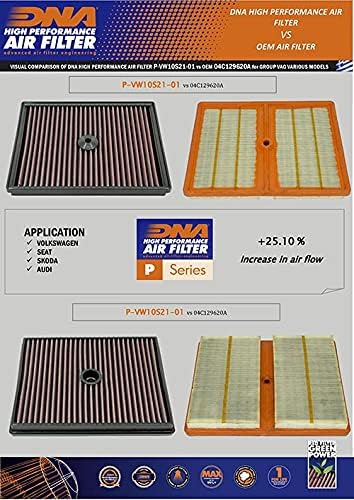 Filtro de ar de alto desempenho de DNA compatível com Fabia 1.0L Gasolina PN: P-VW10S21-01