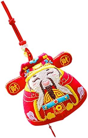 Nuobesty mascote chinês pendente de saqueta de deus de riqueza dinheiro deus feng shui carro pendurado riqueza pingente de fortuna