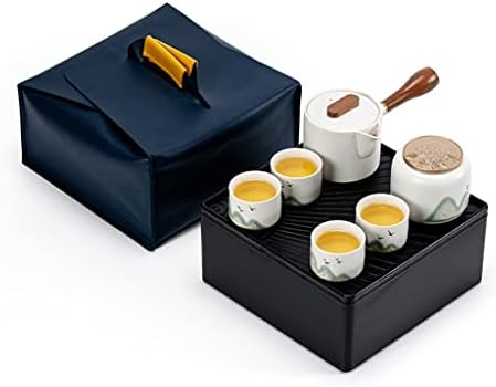 Chá de viagem genigw conjunto pequeno portátil portátil japonês use kung fu de chá de chá com bandeja de chá