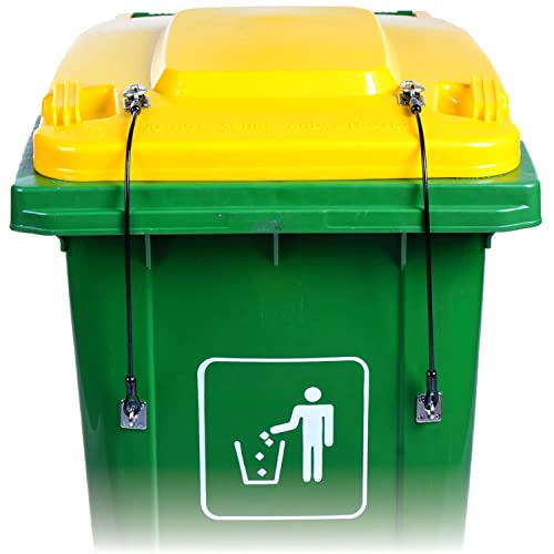 Lixo lata de lixo preto bloqueio-o lixo ao ar livre de metal pode amarrar trava para prevenção de lixo-lixo pode trancas para
