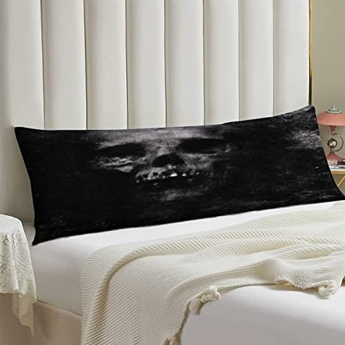 Halloween Scary Grunge Skull Long Corpo Full Corporal Capa de Brophases Soft Brophases Casal Bedding com zíper escondido 20x54 20 x54