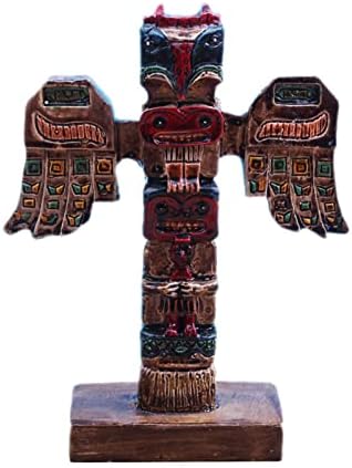 Kocris Casa estátua totem pólo indiano tanque de répteis decoração de terrário decoração decoração de tribo nativo americano