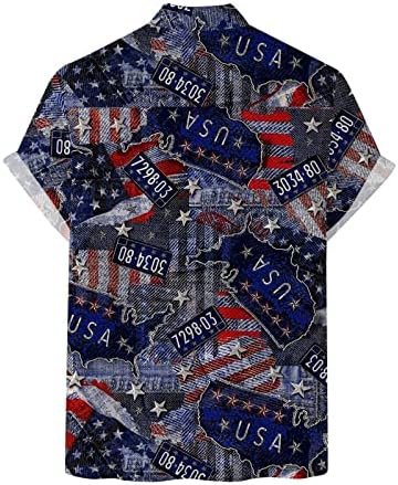 Xxbr 4 de julho Camisas para homens Americana de retro American Button Down Tops Tops Summer Relaxed Fit Casual Patriótico camisa