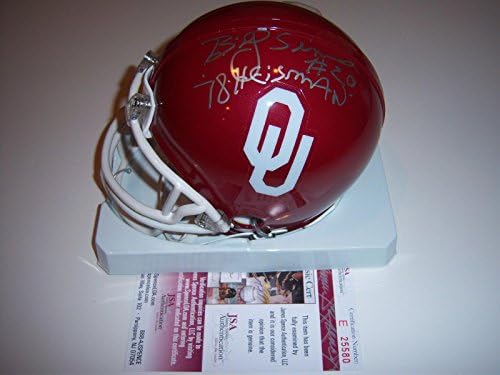 Billy Sims Oklahoma Sooners Heisman 78, Detroit Lions JSA/CoA Mini capacete assinado - Mini capacetes autografados da faculdade