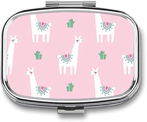 Caixa de comprimidos alpaca cacto cacto em forma de quadrado case de comprimido portátil portátil Pillbox Vitamin Container Organizer