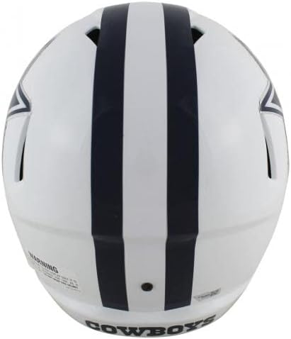 Cowboys Ceedee Lamb assinado 2022 Fanáticos de capacete de velocidade em tamanho real branco 2 - Capacetes NFL autografados