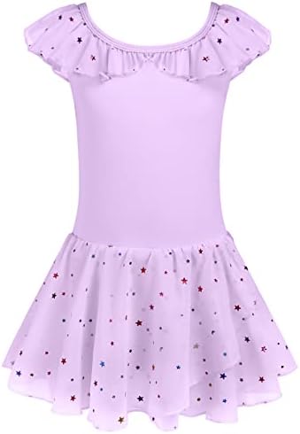 Zaclotre Girls Ballet Leotard com saia crianças coloridas mangas trajes de dança vestido de bailarina