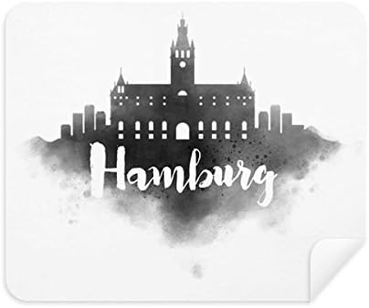 Hamburgo Alemanha Landmark Ink City dolorando a limpeza de tecidos de pano de pano 2pcs Camurça tecido