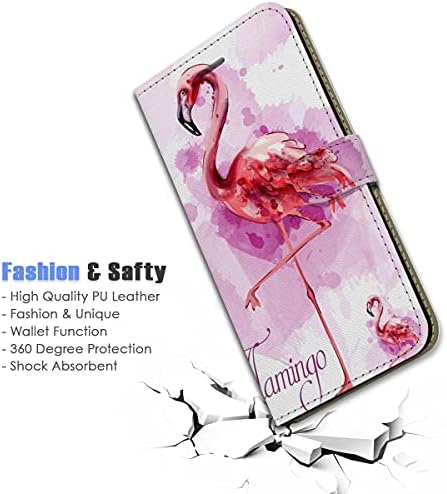 Para a Samsung A12, para o Samsung Galaxy A12, capa de capa de carteira de flip -flip, A24392 Flamingo