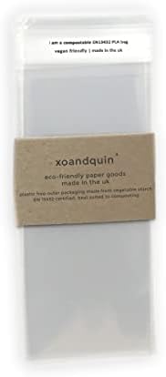 Xoandquin 65mm x 170mm Eco amigável de cera compostável Melt Snap Snap Cello Bags