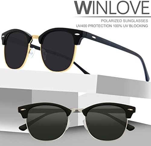 Óculos de sol polarizados de Winlove Men e mulheres Proteção UV Classic Sunglasses TR90 Frame UV400 Protection Sun Glasses