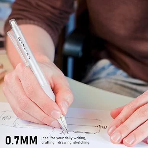 Four Candies 12pack Pastel Gel Ink Pen Set + Lápis mecânico com estojo - 3pcs 0,7 mm Lápis mecânicos transparentes