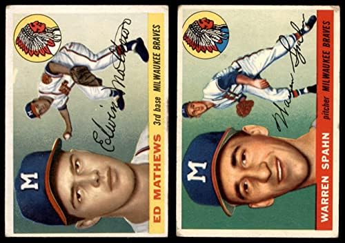 1955 Topps Milwaukee Braves Team Set Milwaukee Braves Good Braves