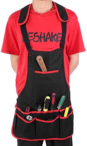 Ferramentas multifuncionais Avental Polyester Garden Apron com vários bolsos ajustáveis ​​em avental com ombreistas espessados