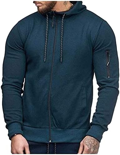 Masculino com capuz masculino Pullover leve masculino casual de zíper térmico moletom com capuz com capuz com bolsos01