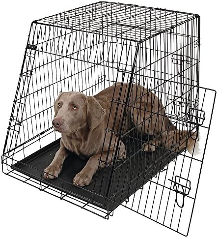 Kerbl Slited Front Dog Cage dobrável 2 portas, 76 x 54 x 64 cm, preto