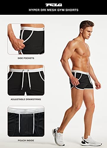 TSLA 1 ou 2 embalagem de pacote masculino de exercícios de ginástica, shorts esportivos atléticos, calças curtas casuais