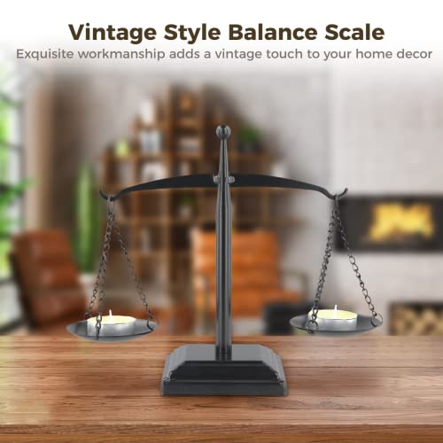 Escala de Equilíbrio de Metal Vintage Style Vintage, Escala decorativa de balanceamento de peso antigo, escala de justiça, bandeja