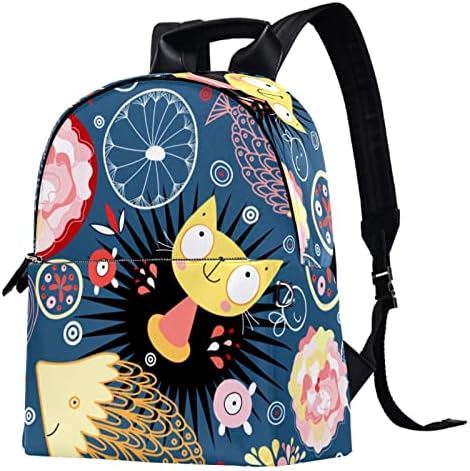 Mochila adulta unissex vbfofbv com trabalho para viagens, desenho animado animal de pássaro cavalo florestal flor