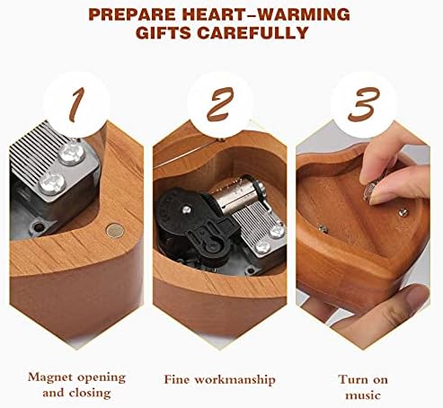 Pizza Sloth Clockwork Box Vintage Wooden Heart Musical Box Toys Gifts Decorações