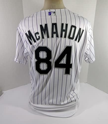 2022 Colorado Rockies Chris McMahon #84 Jogo emitido White Jersey 48 69 - Jogo usado MLB Jerseys