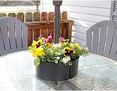 AULDHOME PLANTADOR DO JUMBRELLA PARA PATIO COM POTOS DE PATIONO DE PATIOM, ENAMELWARE MEIO PLANTER PLANTER