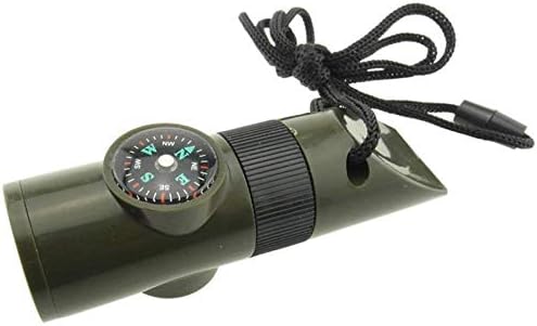 WPYYI 7in1 de sobrevivência de emergência Whistle Compass Multifunction Tool Lantermômetro de armazenamento de lanterna para caminhada de acampamento