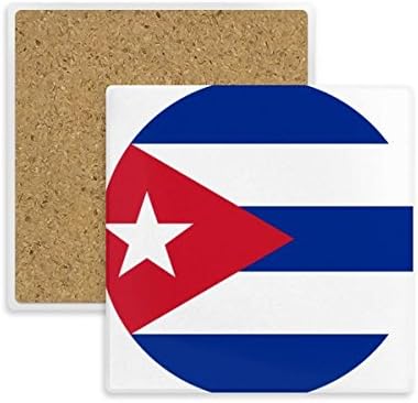 Bandeira Nacional Cuba Símbolo Norte -Americano Quadrada Copa Caneca Caneca Absorvente Pedra para Drinks 2pcs Presente