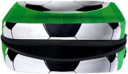 Bolsa de maquiagem tbouobt bolsa de bolsa cosmética bolsa bolsa com zíper, futebol esportivo