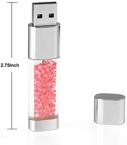 USB Flash Drive 32 GB, BorlterClamp Cute Pink Crystal Thumb Drive Novelty Pen Drive Memory Stick Stick