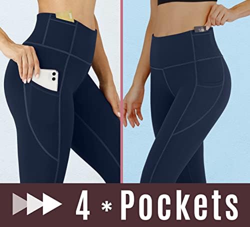Calças de ioga iuga com bolsos para mulheres de altura de altas perneiras para mulheres perneiras com bolsos