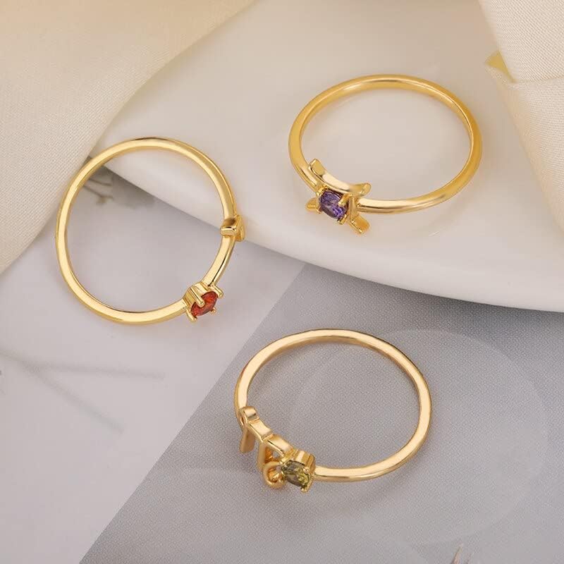 Deve Lucky Trend 12 Constellation Crystal Gold Rings for Women Capricom Aquarius Pisces Sign Ring Ring Zodiac Banete Jóias de Aniversário - Prata - 7-78024