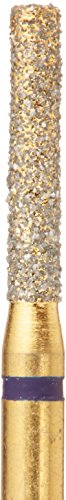 Crosstech GS837/014M 24K Bolsas de diamantes banhadas a ouro, cilindro de extremidade plana, haste curta, médio