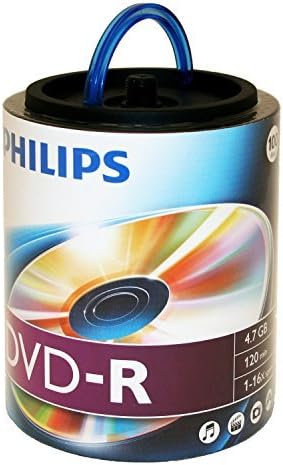 Philips marca a marca 16x DVD-R Media 100 pacote no eixo com alça