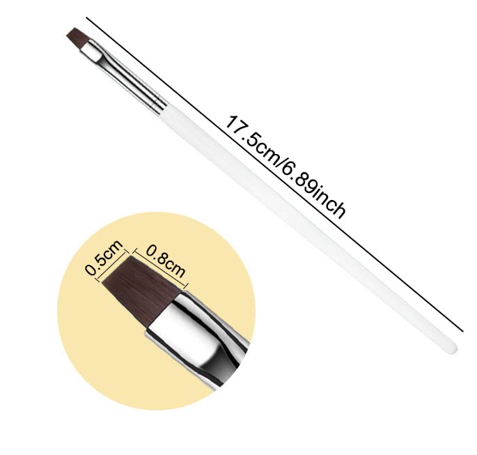 Akoak 4 pcs caneta de gel de cabeça plana, pincel de pintura de unhas, ferramenta de unhas UV Gel 3D Pincel de unha -