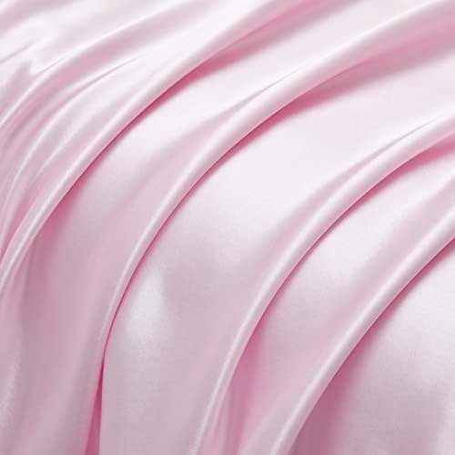 Hommxjf Silky Satin Broachilled Casows para cabelos e pele, travesseiros de seda rosa Conjunto padrão de 2 com fechamento