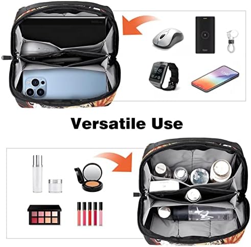 Organizador eletrônico Small Travel Cable Organizer Bag para discos rígidos, cabos, carregador, USB, cartão SD, arte