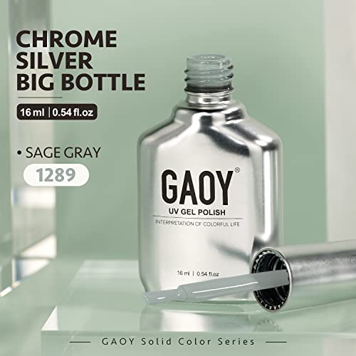 Gaoy Sage Grey Gel Achaness, 16ml de absorção de gel de cura leve da cura UV para unha art manicure em casa, cor 1289