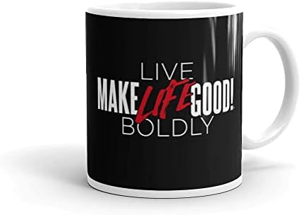 Faça a vida boa! Caneca de café em cerâmica com vida ao vivo com ousadia de gráfico personalizado - java e xícara de chá 15oz
