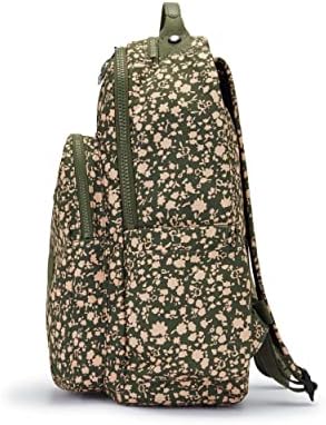 Kipling Women's Seoul Small Mackpack, tiras duráveis ​​e acolchoadas com manga de comprimido, floral fresco, 7,3'l x 4.3''h x 0,5''d