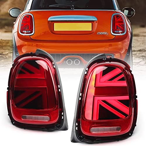 Luzes traseiras de LED completas HURAY FIXA para 2007-2010 BMW Mini Cooper R55 R56 R57 R58 R59, Montagem da luz traseira, Luz de freio traseiro da união com lâmpada sequencial de sinalização