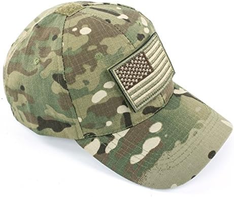 Ges Tactical Hat for Men com 2 peças Military Patches, Chapéu de Operador com a Flag dos EUA