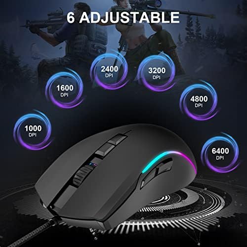 Teclado de jogo e combinação de mouse com mouse pad, panorgt 3 em 1 teclado com fio de games backboard lit, 7 Botão 6400dpi Mouse de jogos com fio, acessórios para PC compatíveis para laptop para computador PC PC