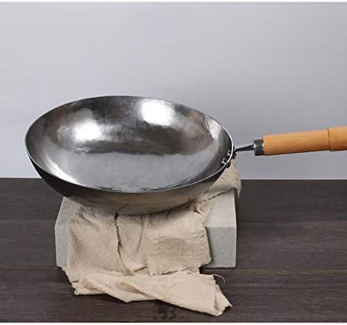 Yfqhdd mestre estrela tradicional vintage Iron wok não revestimento manual forjando wok general use cozinha panela
