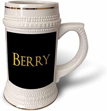 3drose berry popular nome de menino na América. Amarelo em preto. - 22 onças de caneca