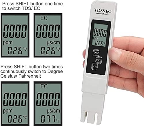 Yuesfz Excesso Testador de qualidade da água digital TDS Digital EC e medidor de teste de temperatura para destiladores de água