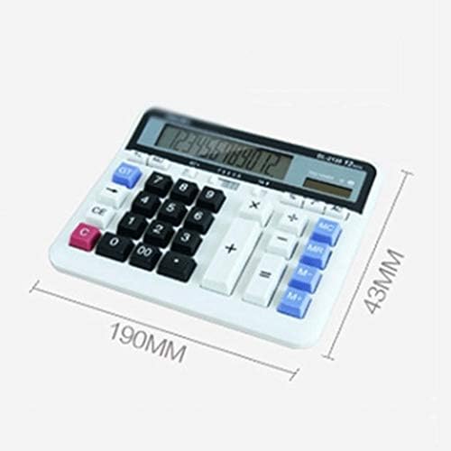 Calculadora CuJux, calculadora básica de bateria solar de 12 dígitos, energia solar dupla com bateria com grandes calculadoras de escritório de exibição LCD