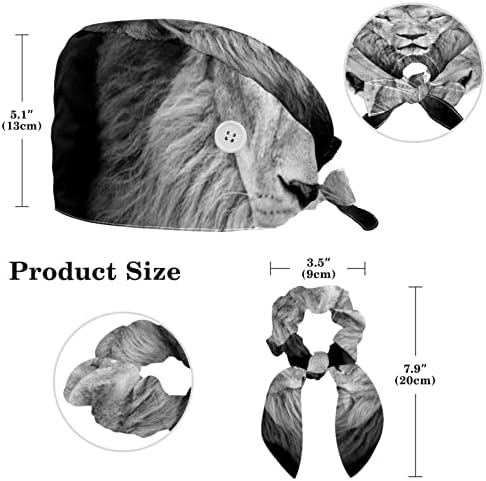 Capinho cirúrgico de mulheres e homens com cabelos lenços de cabelos arco chapéu de trabalho de leão um tamanho