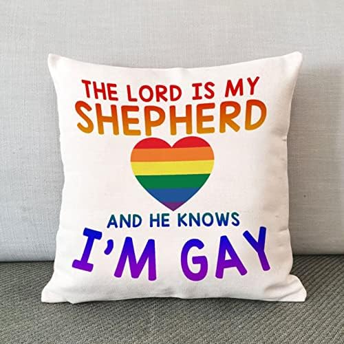 O Senhor é meu pastor e ele sabe que sou gay arremesso de travesseiro de travesseiro de travesseiro Rainbow Igualdade